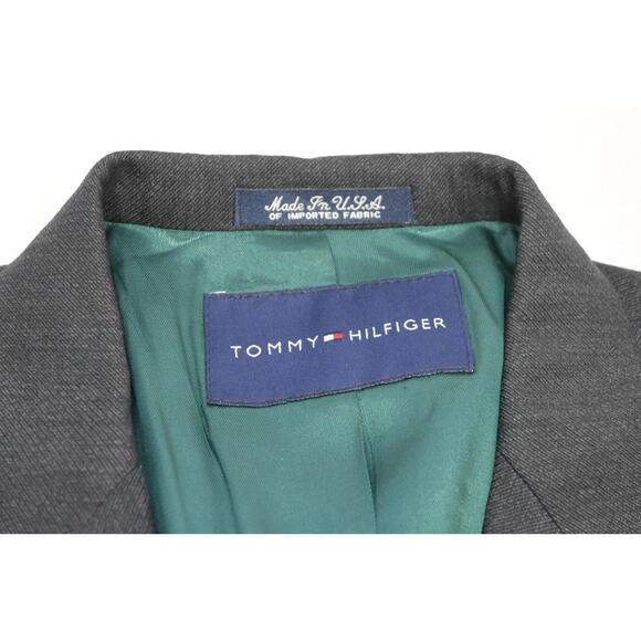 Tommy Hilfiger 100% Wool Dark Gray Suit Pants Jacket USA MADE Mens 34 x 32 x 44L - Picture 14 of 16